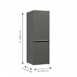 Frigider cu congelator incorporabil Beko RCSA366K40GN, clasa de energie E, gri, 59,5 x 185,2 x 67 cm