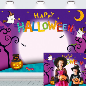 Fundal foto pentru Halloween INRUI, vinil, multicolor, 150 x 210 cm