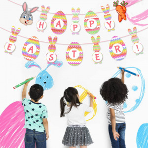 Ghirlanda Happy Easter BEKOIUP, folie/hartie, multicolor - Img 5