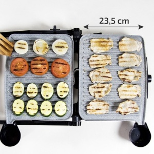 Grill 2 in 1, Rock'nGrill, Cecotec 3025, 2000 W, regulator de putere, piatra antiaderenta, gratar electric si aparat de facut sandvisuri, RESIGILAT, GARANTIE 24 DE LUNI - Img 8