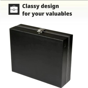 H&S cutie cu capac din sticla pentru 10 ceasuri, 22.5x7.5x20.5 cm, cu pernite, negru - Verificat B · Re-Bloom - Img 5