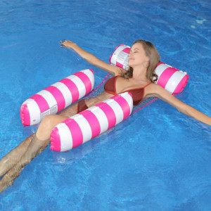 Hamac gonflabil pentru piscina XZSUN, nailon/PVC, alb/roz, 130 x 122 cm - Img 3