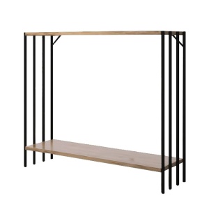 Hanah Home masa consola, PAL melaminat 18mm/metal, 90x26x74 cm, negru/pin atlantic - Verificat A · Re-Bloom