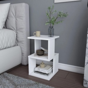 Hanah Home noptiera, PAL melaminat 18mm, 29.6x29.6x49.4 cm, alb - Verificat A · Re-Bloom - Img 4