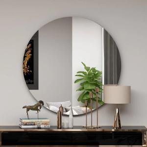 Hanah Home oglinda rotunda de perete Ø70 cm, rama MDF 100%, acoperire ecologica Flotal-E, neagra - Verificat A · Re-Bloom - Img 3
