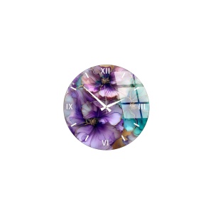 Huhu ceas decorativ de perete din sticla, diametru 40 cm, 4 mm grosime, multicolor - Verificat A · Re-Bloom