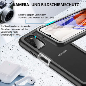 Husa de protectie 360 pentru Samsung Galaxy A03S Besinpo, silicon, negru/transparent, 6,5 inchi - Img 7