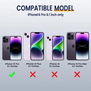 Husa de protectie cu inel compatibil cu iPhone 14 Pro HWeggo, policarbonat/poliuretan, verde, 6,1 inchi - Img 7