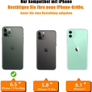 Husa de protectie cu snur pentru iPhone 11 Pro Max Gumo, TPU/poliester, transparent/rosu, 6.5 inchi