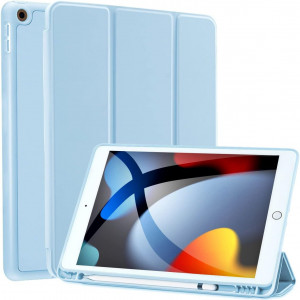Husa de protectie cu suport pentru iPad Siwengde, TPU, albastru, 10,2 inchi - Img 1
