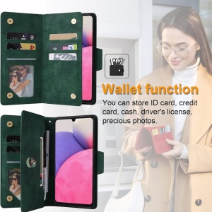 Husa de protectie flip pentru Samsung Galaxy M13 4G/A23 4G Atisijie, TPU/piele PU, verde inchis, 6,6 inchi