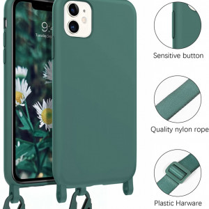 Husa de protectie pentru iPhone 11 Domaver, silicon, verde, 6,1 inchi - Img 5