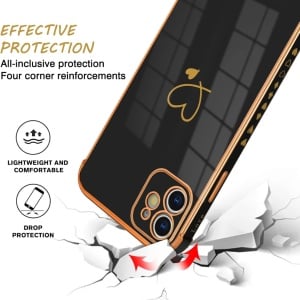 Husa de protectie pentru iPhone 12 Newseego, silicon, negru/auriu, 6,1 inchi