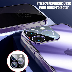 Husa de protectie pentru iPhone 14 Pro ZJRUI, magnetica, sticla securizata/metal, argintiu, 6,1 inchi - Img 7