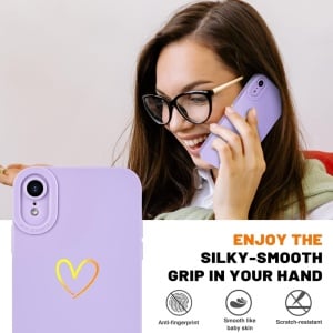 Husa de protectie pentru iPhone XR Newseego, silicon, violet/auriu, 6,1 inchi