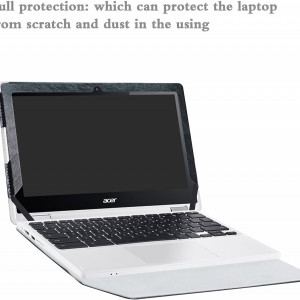Husa de protectie pentru laptop Alapmk, compatibil cu Acer Chromebook R11 CB5-132T C738T/Acer Chromebook 11 CB3-131/Acer Spin 1 SP111-33 și CTL Chromebook NL71CT-L , piele PU, negru - Img 5
