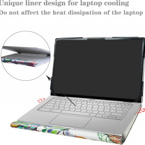 Husa de protectie pentru laptop Alapmk, compatibil cu ASUS Chromebook C14NA series de 403" , piele PU, multicolor - Img 5