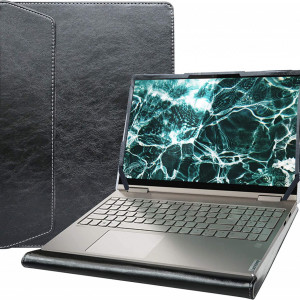 Husa de protectie pentru laptop Alapmk, pentru lenovo yoga C15 C6 C740-740IML de 15 , piele PU, negru - Img 1