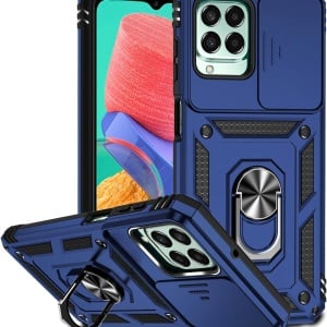 Husa de protectie pentru Samsung Galaxy M53 5G Atisijie, TPU/metal, albastru inchis/negru, 6,7 inchi