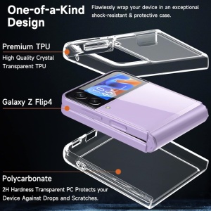 Husa de protectie pentru Samsung Galaxy Z Flip 4 Besinpo, TPU, transparent, 6,7 inchi