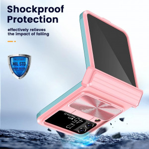 Husa de protectie pentru Samsung Galaxy Z Flip 4 HWeggo, policarbonat, albastru/roz - Img 3