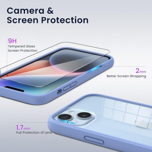 Husa iPhone 14, ORNARTO, silicon, albastru, 6.1 inch