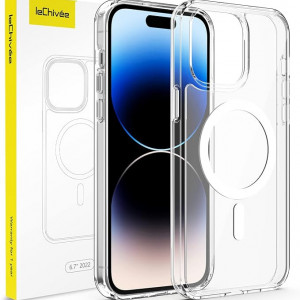 Husa leChivée pentru iPhone 14 Pro Max, TPU, transparent, 6,7 inchi