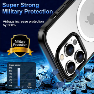 Husa magnetica pentru iPhone 14 MAX UNDEUX, piele PU, negru, 6,7 inchi - Img 4