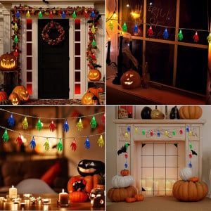 Instalatie cu 20 LED-uri pentru Halloween KATELUO, multicolor, PVC, 3 m - Img 2