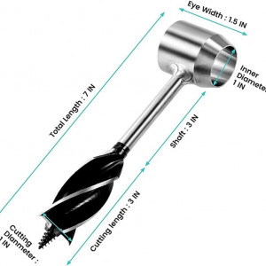 Instrument multifunctional de foraj manual Iycorish, metal/piele, argintiu/maro, 17,8 cm - Img 2