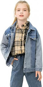 Jacheta de Jeans pentru copii Balipig, bumbac/poliester, albastru, 110, 4-5 ani - Img 1