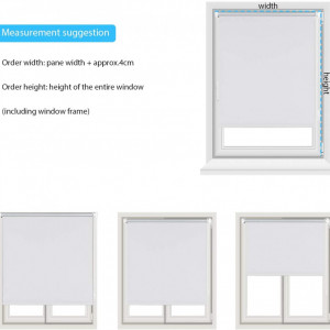 Jaluzea cu role fara foraj pentru ferestre/usi Sekey, poliester, alb, 150 x 85 cm - Img 6