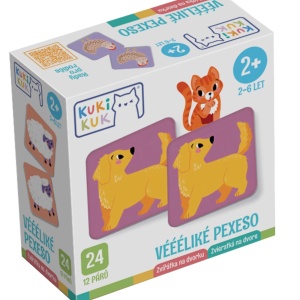Joc educational pentru copii, Animale Memo, KuKiKuk Efko, 24 perechi, 12 piese mari, carton gros, animatii colorate haioase, varsta 2-6 ani - Img 1