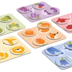 Joc educational pentru copii, Loto culori, obiecte si animale, KuKiKuk Efko, 6 planse culori diferite, 24 jetoane, carton gros, animatii colorate haioase, varsta 2-5 ani - Img 2