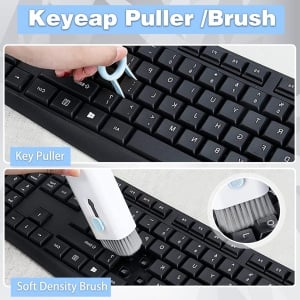 Kit 7 in 1 pentru curatarea tastaturii Lyjow, plastic/metal, multicolor