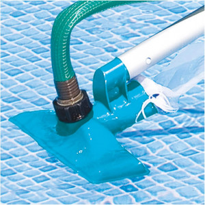 Kit de curatare piscina, PVC/metal, alb/albastru, 239 cm - Img 3