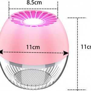 Lampa electrica de tantari Yisscen, plastic, roz, incarcare USB, 11 x 8,5 cm - Img 3