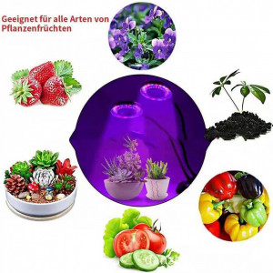 Lampa pentru cresterea plantelor HORIFEN, LED, aluminiu/policarbonat, negru, 38 cm - Img 2