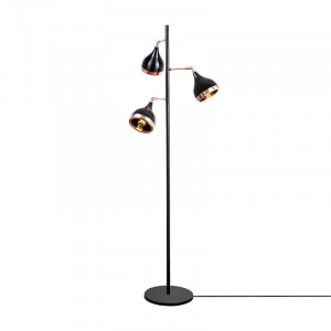 Lampadar Albie, 3 lumini, metal, negru/auriu, 52 x 163 cm