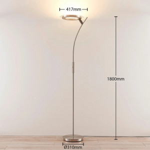 Lampadar Darion, LED, metal/sticla, transparent/argintiu, 31 x 41,7 x 180 cm - Img 5