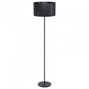 Lampadar Geminiano, metal/bumbac, negru, 151,5 x 38 x 38 cm