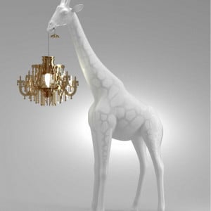 Lampadar Giraffe, alb, 100 x 60 cm - Img 1