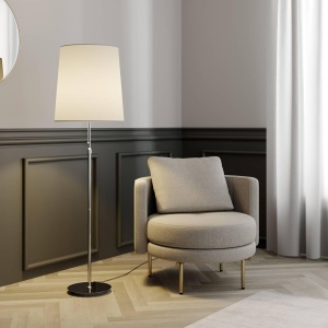 Lampadar Lucande Premium, reglabila pe inaltime 1.30 - 1.55m, abajur 42 x 40cm ALB, soclu E27 - Img 7