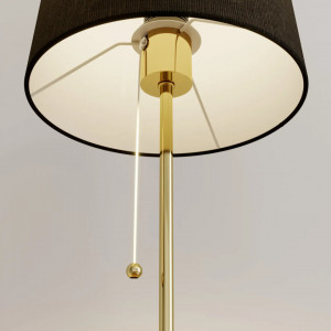 Lampadar Pordis, metal/tesatura, negru/alama, 25 x 164,5 cm - Img 4