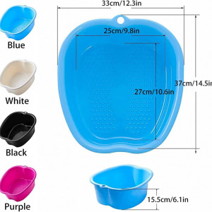 Lighean pentru pedichiura IKIJM, plastic, albastru, 33 x 37 cm - Img 4