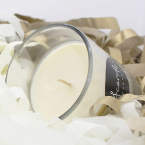 Lumanare parfumata UVTQSSP, ceara de soia, transparent/alb, aroma de vanilie - Img 4