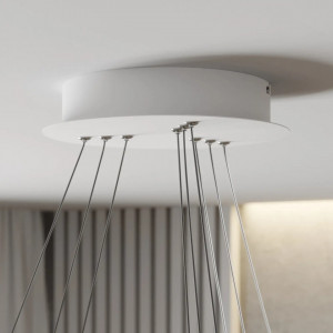 Lustra tip pendul Ezana, LED, metal/plastic, alb, 80 x 150 cm - Img 5