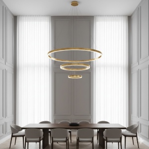 Lustra tip pendul Finnell, LED, metal, auriu, 20 x 61 x 150 cm - Img 4