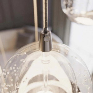 Lustra tip pendul Hayley, LED, metal/sticla, crom/transparent, 40 x 150 cm - Img 4