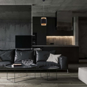 Lustra tip pendul Lana Couch, plastic/textil/ratan, negru/natur, 38 x 38x 180 cm - Img 3